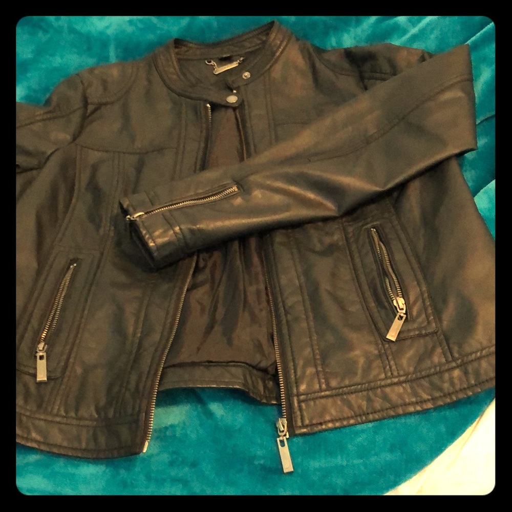 Black leather jacket